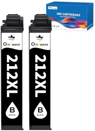 212XL Black Remanufactured Replacement for Epson 212 Black Ink Cartridges 212 XL T212 T212XL to use with Expression Home XP-4100 XP-4105 Workforce WF-2850 WF-2830 (212XL Black, 2-Pack)