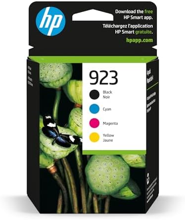 HP 923 Cyan/Magenta/Yellow/Black Original Ink Cartridge 4-Pack, 6C3Y6LN