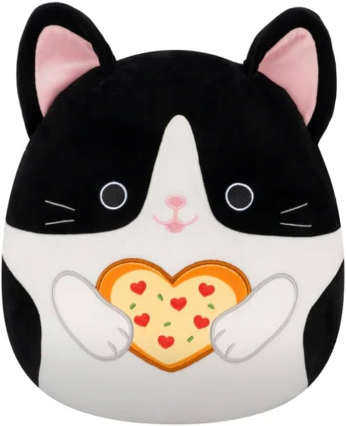 Squishmallows 2025 Original 8-Inch Valentine Squad Plush - Collectible Soft & Squishy Mini Stuffed Animal Toy - Add to Your Squad - Gift for Kids, Girls & Boys (Cicely The Cat Pizza)