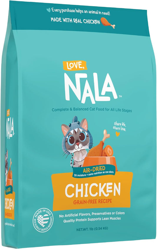 LOVE, NALA - Chicken Air Dried Cat Food - Award Winning - Complete & Balanced Cat Food for All Life Stages- 1 Bag - 1 lb.