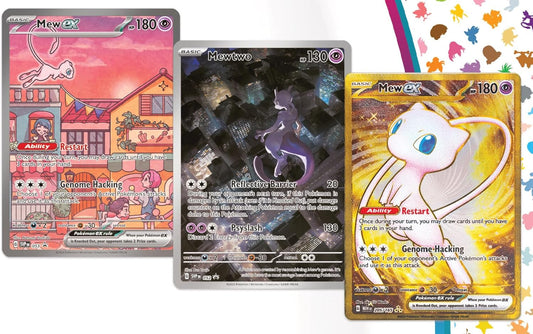 Pokemon 151 Ultra Premiem Collection Promo Card Set - Mew Ex - Mewtwo - Black Star Promo SVP 053 - SVP 052 - Mew ex Metal Card