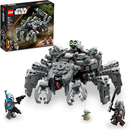 LEGO Star Wars Spider Tank 75361, Building Toy Mech from The Mandalorian Season 3, Includes The Mandalorian with Darksaber, Bo-Katan, and Grogu 'Baby Yoda' Minifigures, Gift Idea for Kids Ages 9+