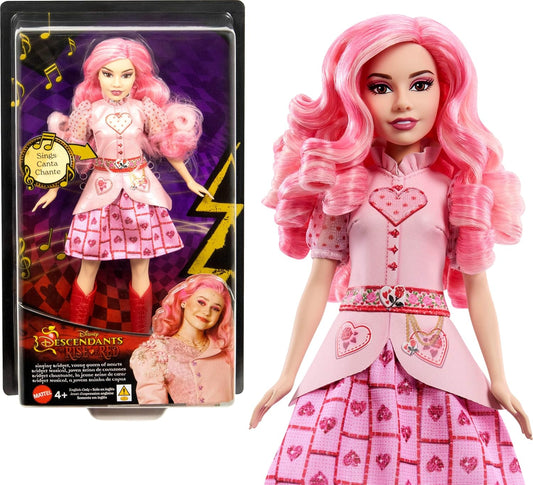 Mattel Disney Descendants: The Rise of Red Singing Bridget, Young Queen of Hearts Doll in Movie-Inspired Clothes, Sings “Shuffle of Love” in English