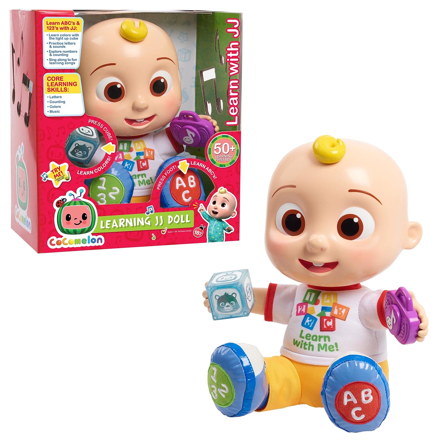 CoComelon, JJ Learning Doll, Includes Lights and Sounds, Baby and Toddler Toy