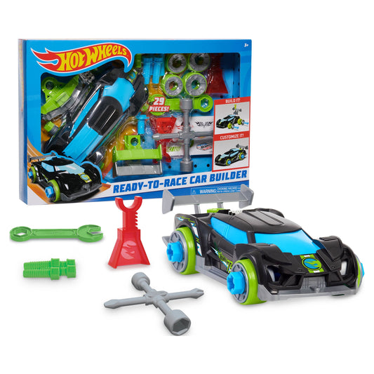 Hot Wheels Ready-to-Race Car Builder Set, Super Blitzen Vehicle, Kids Toys for Ages 3 up