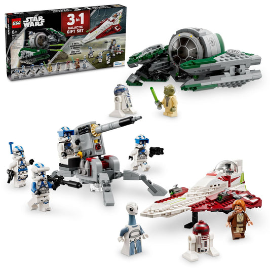 LEGO Star Wars Jedi Masters Gift Set, 3 Epic Builds in 1 Box, Star Wars Toy Building Sets, 66787