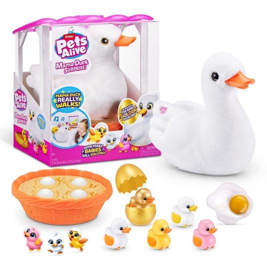 Pets Alive Mama Duck Surprise by ZURU Nurturing Play Surprise Hatching Interactive Girls Toy