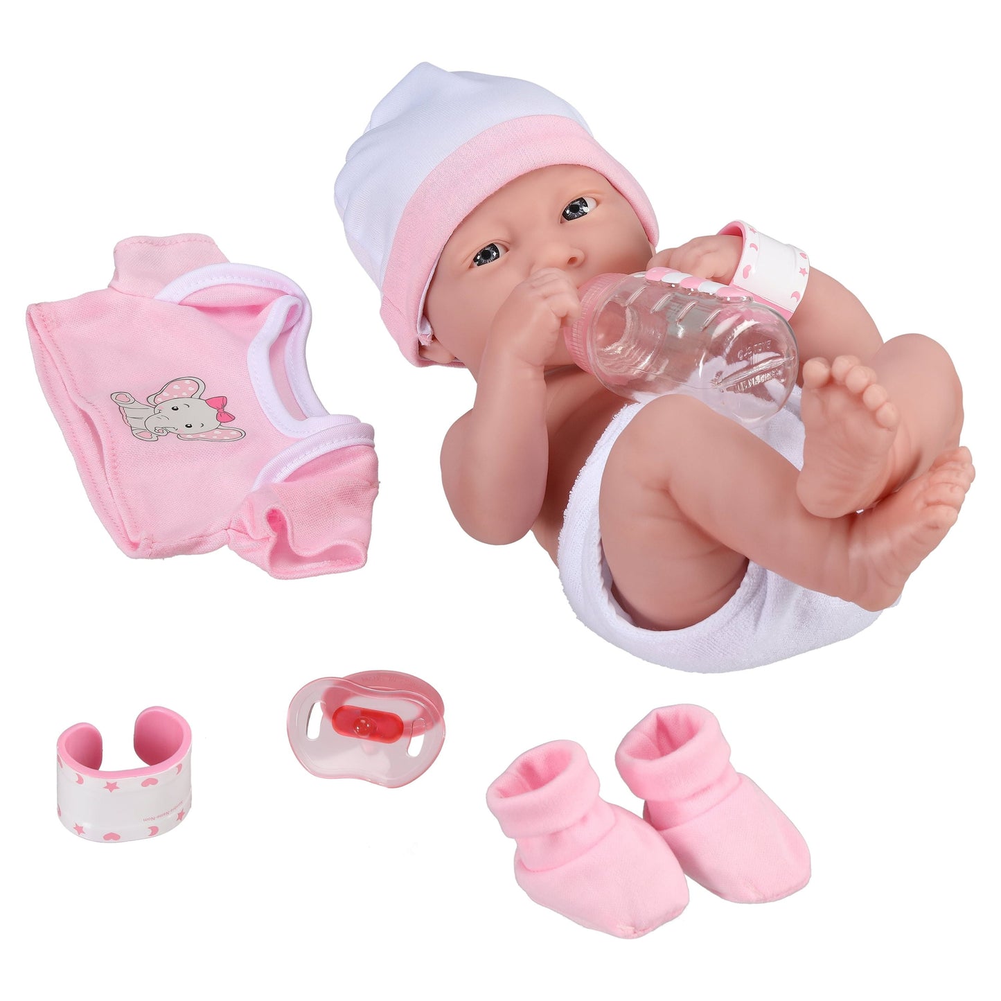 My Sweet Love Baby's First Day Pink Play Set, 10 Pieces, Featuring Realistic 14" Washable La Newborn Doll, Perfect for Children 2+