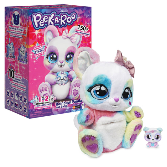 Peek-A-Roo, Interactive Rainbow Plush Toy and Baby with Bonus Bows